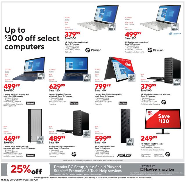 Staples Ad from 11/22/2020