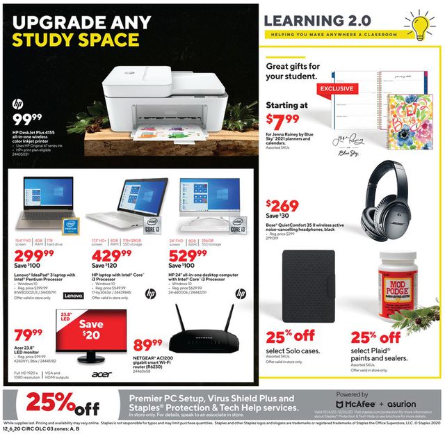 Staples Ad from 12/06/2020