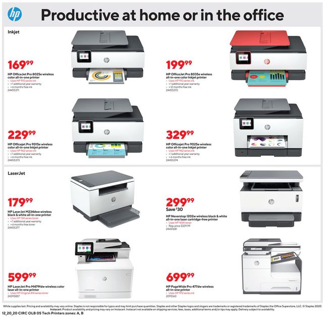Staples Ad from 12/20/2020