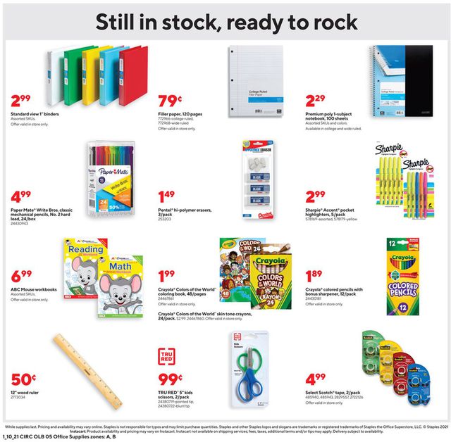 Staples Ad from 01/10/2021