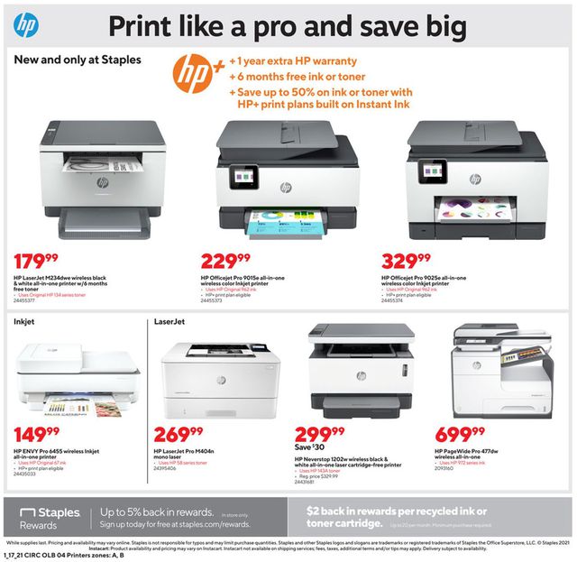 Staples Ad from 01/17/2021