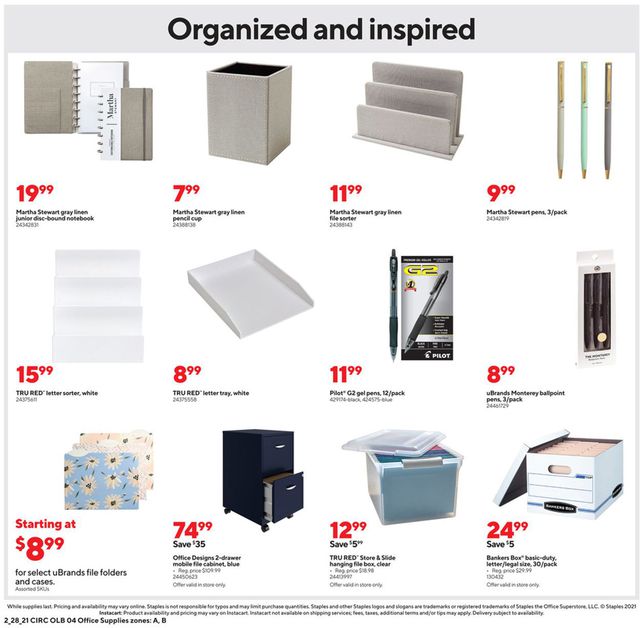 Staples Ad from 02/28/2021