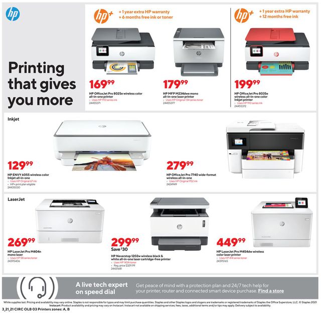 Staples Ad from 03/21/2021