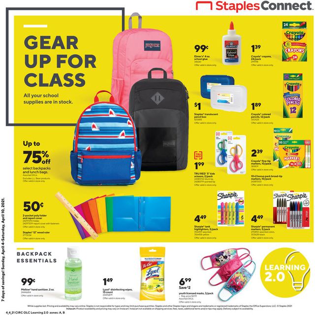 Staples Ad from 04/04/2021