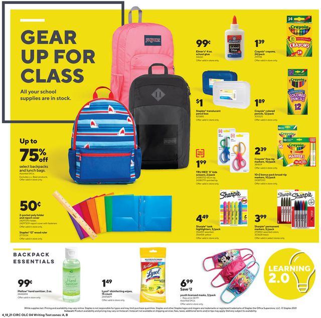 Staples Ad from 04/18/2021