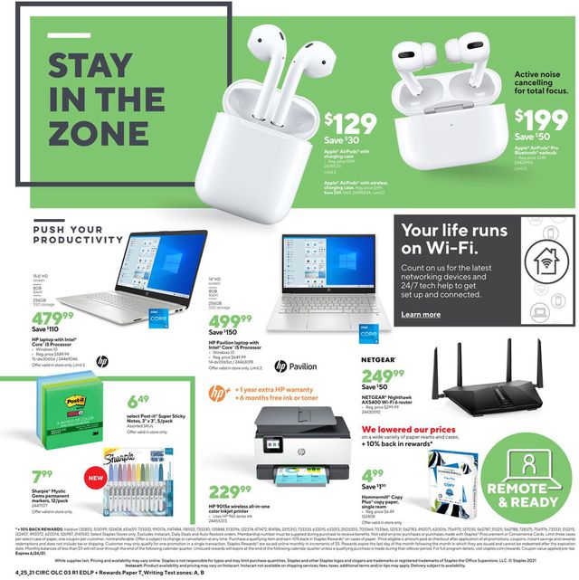 Staples Ad from 04/25/2021