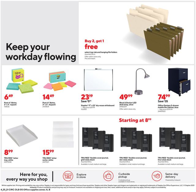 Staples Ad from 04/25/2021