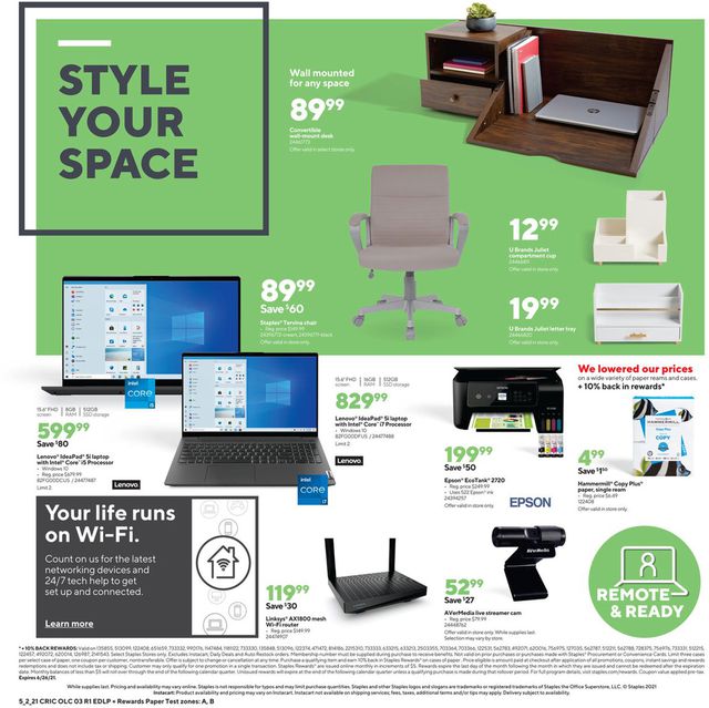 Staples Ad from 05/02/2021