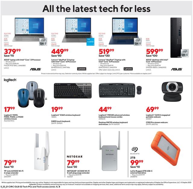 Staples Ad from 05/23/2021