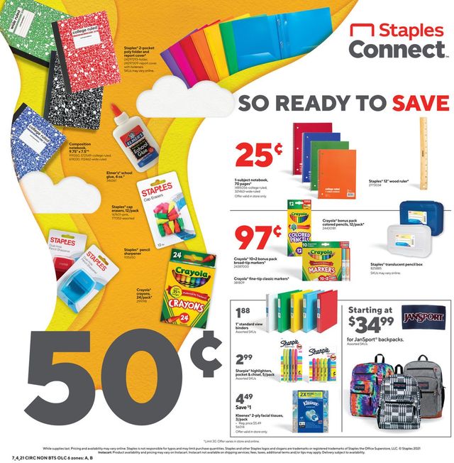 Staples Ad from 07/04/2021