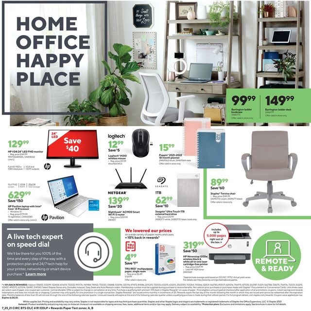 Staples Ad from 07/25/2021