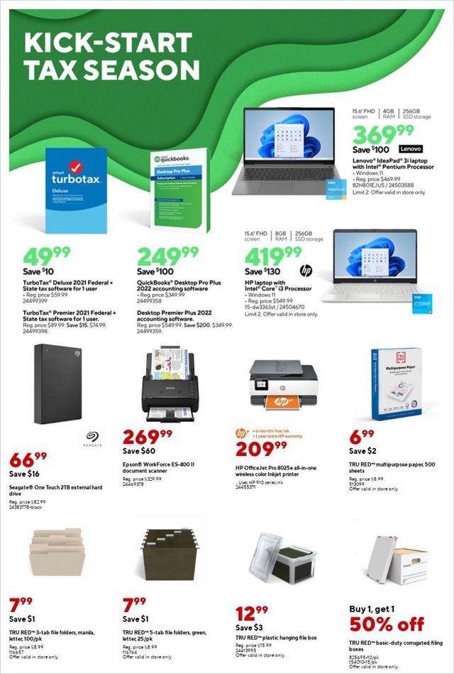 Staples Ad from 01/30/2022