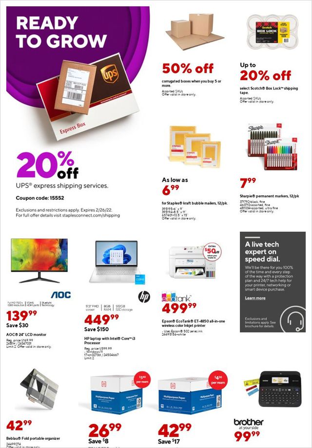 Staples Ad from 02/06/2022