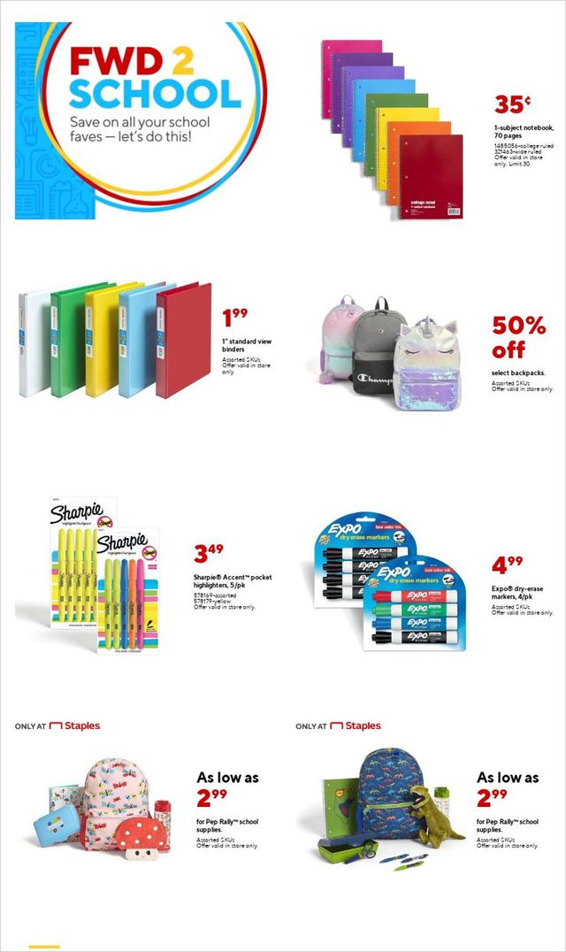Staples Ad from 08/21/2022