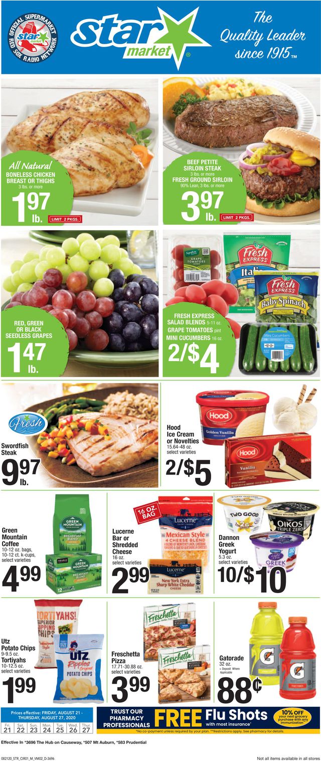 Star Market Ad from 08/21/2020