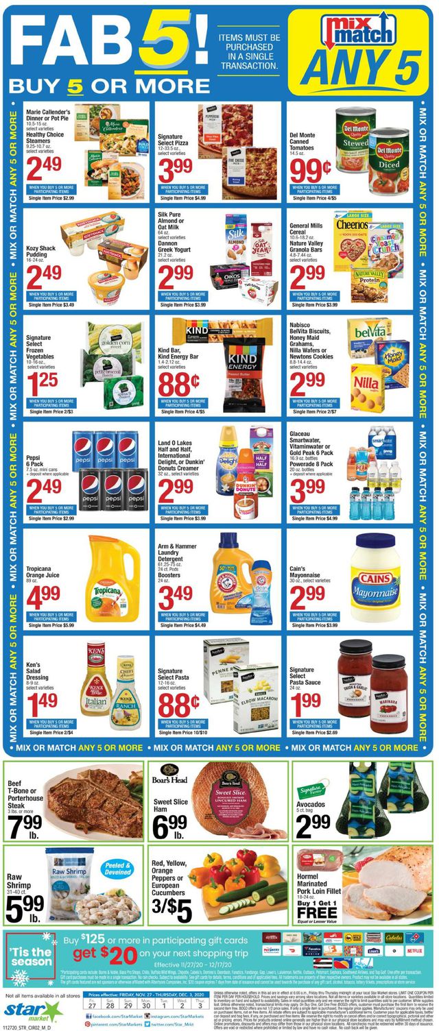 Star Market Ad from 11/27/2020