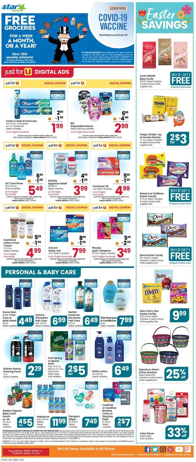 Star Market Ad from 03/12/2021
