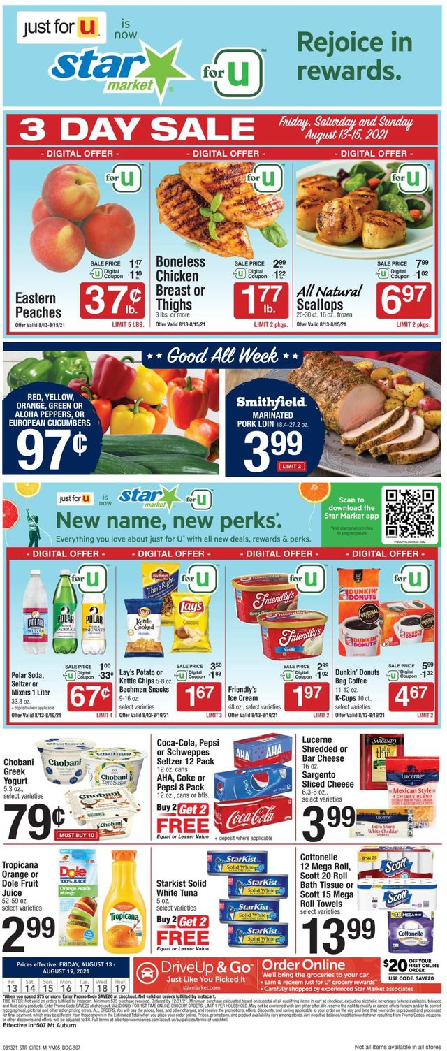 Star Market Ad from 08/13/2021