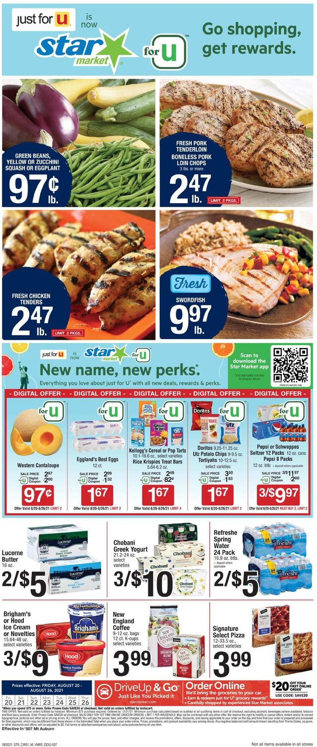 Star Market Ad from 08/20/2021
