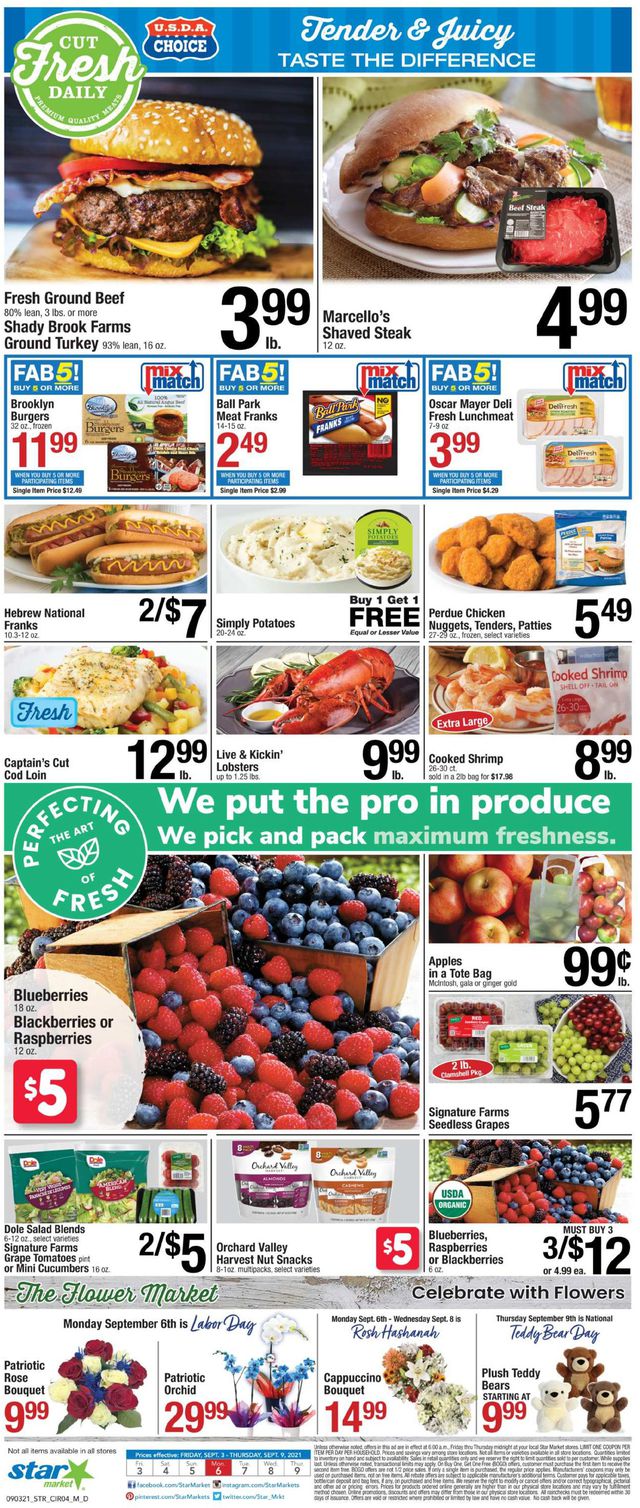 Star Market Ad from 09/03/2021