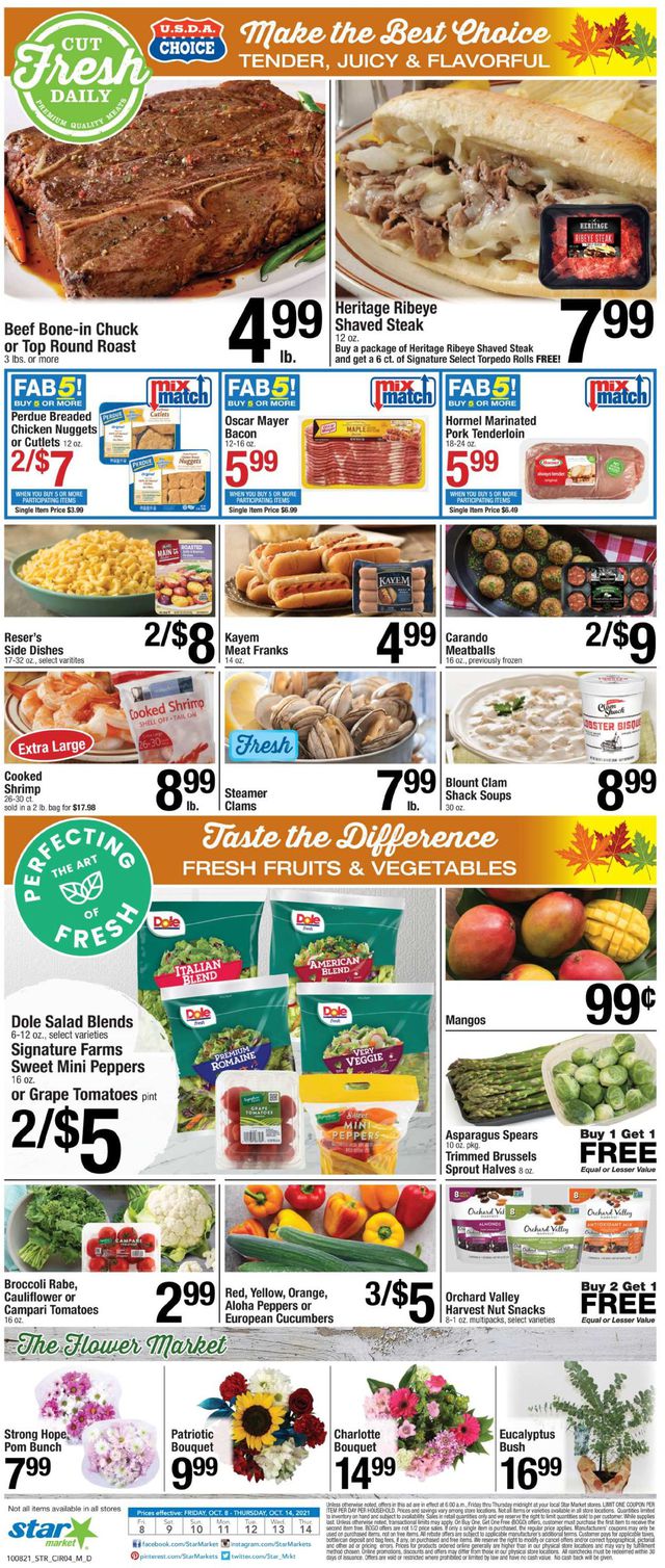 Star Market Ad from 10/08/2021