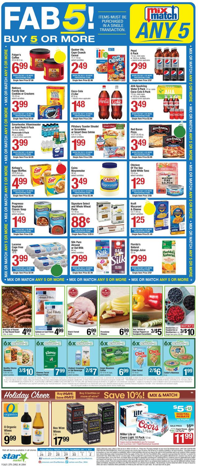 Star Market Ad from 11/26/2021