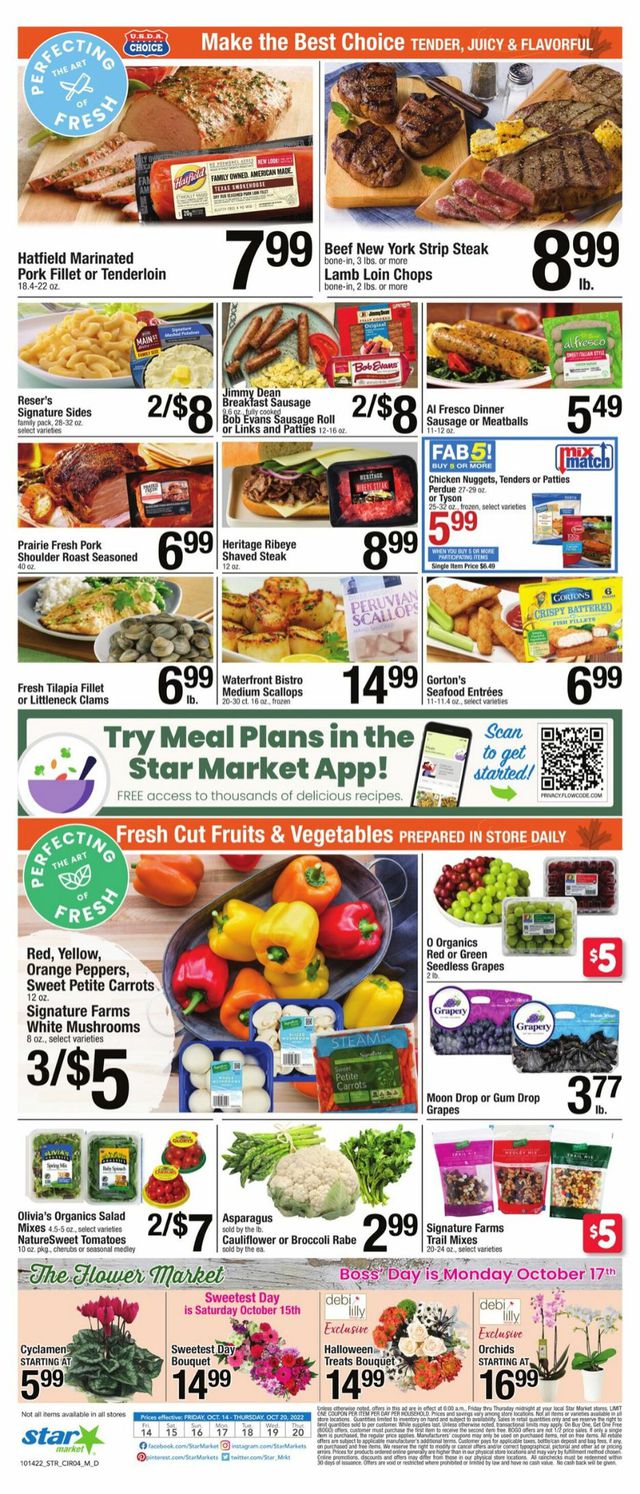 Star Market Ad from 10/14/2022