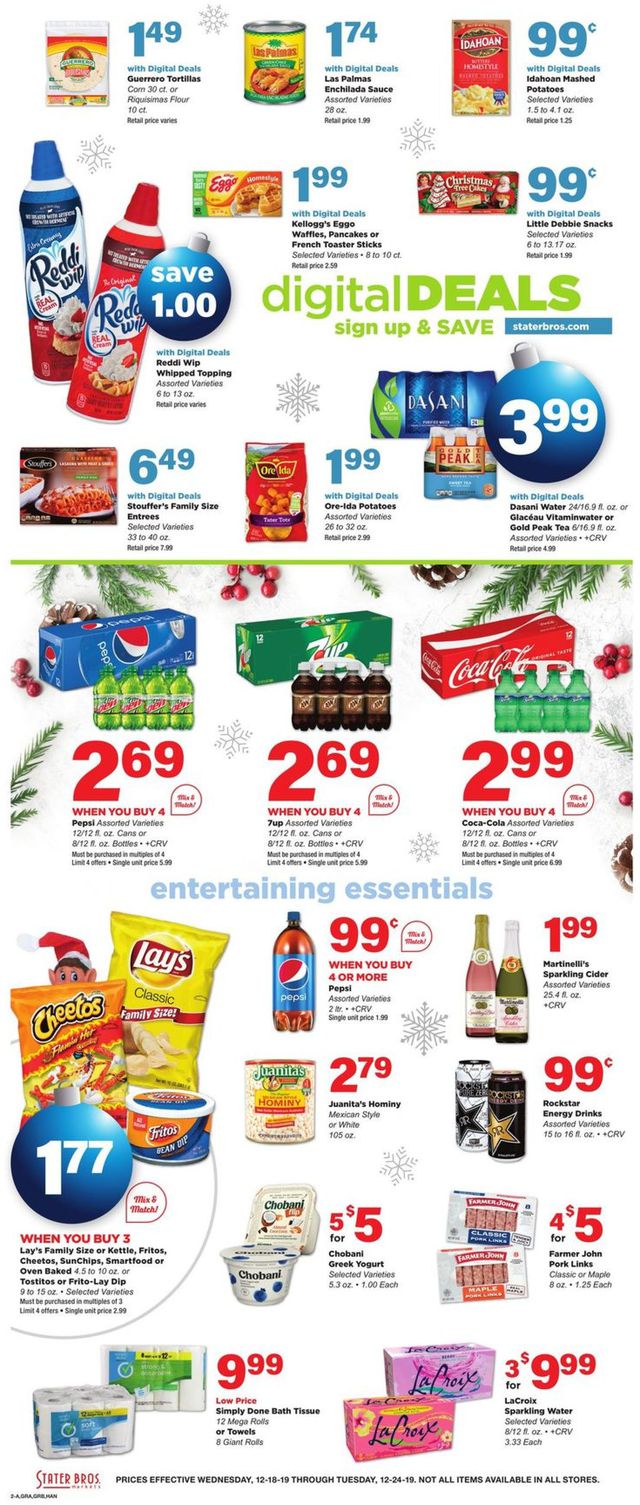 Stater Bros. Ad from 12/18/2019