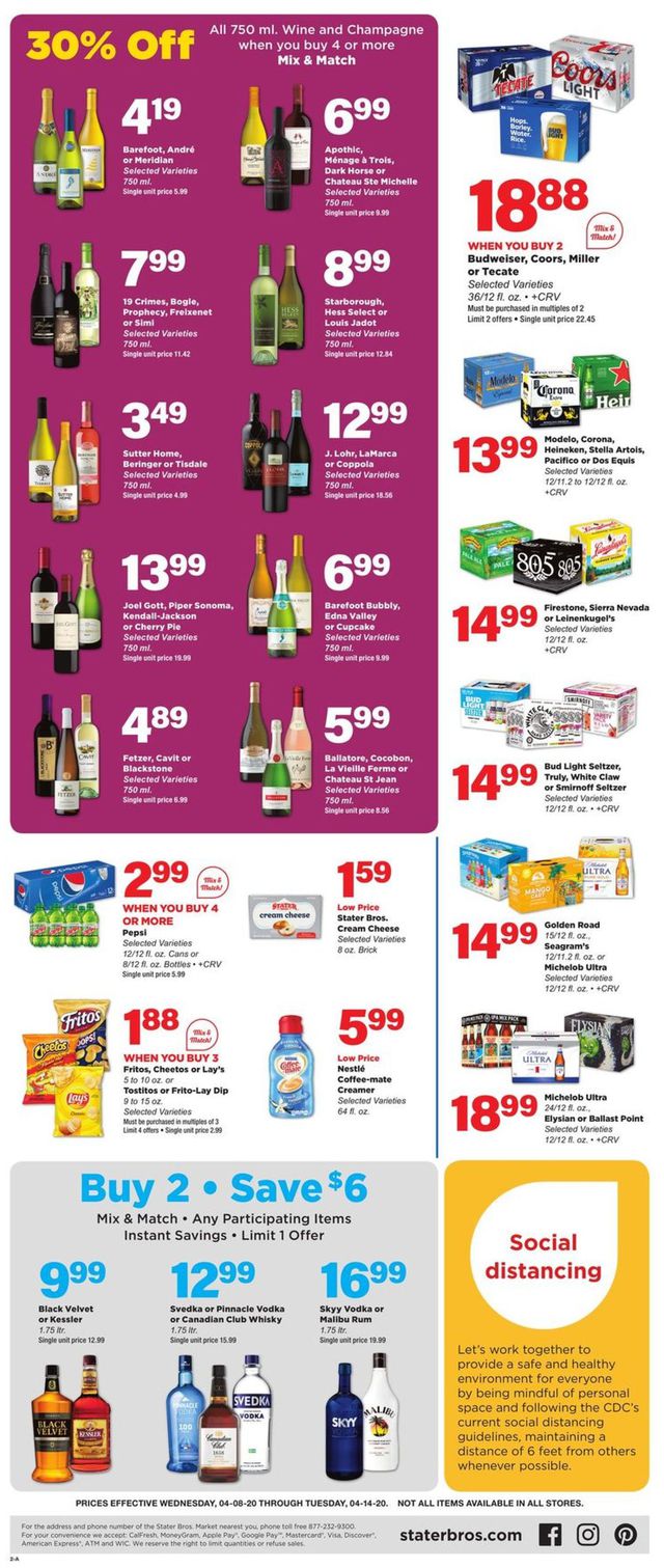 Stater Bros. Ad from 04/08/2020