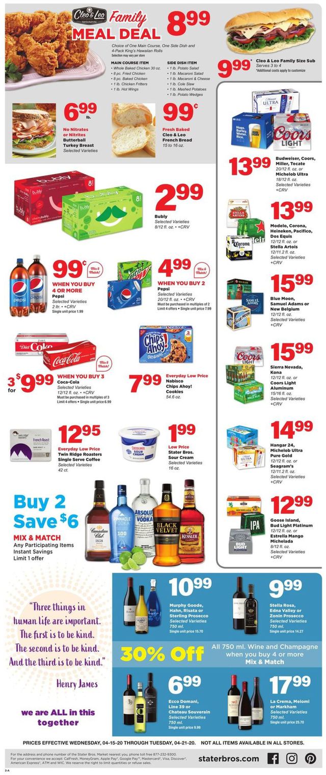 Stater Bros. Ad from 04/15/2020