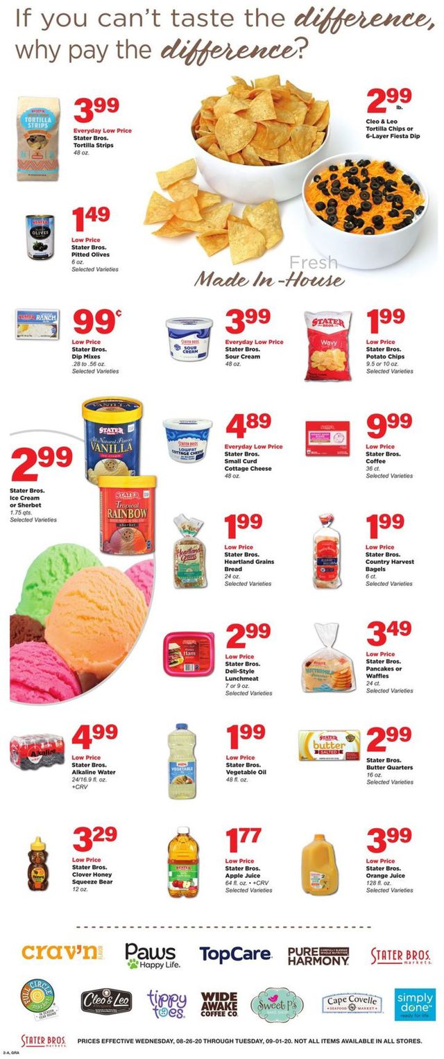 Stater Bros. Ad from 08/26/2020