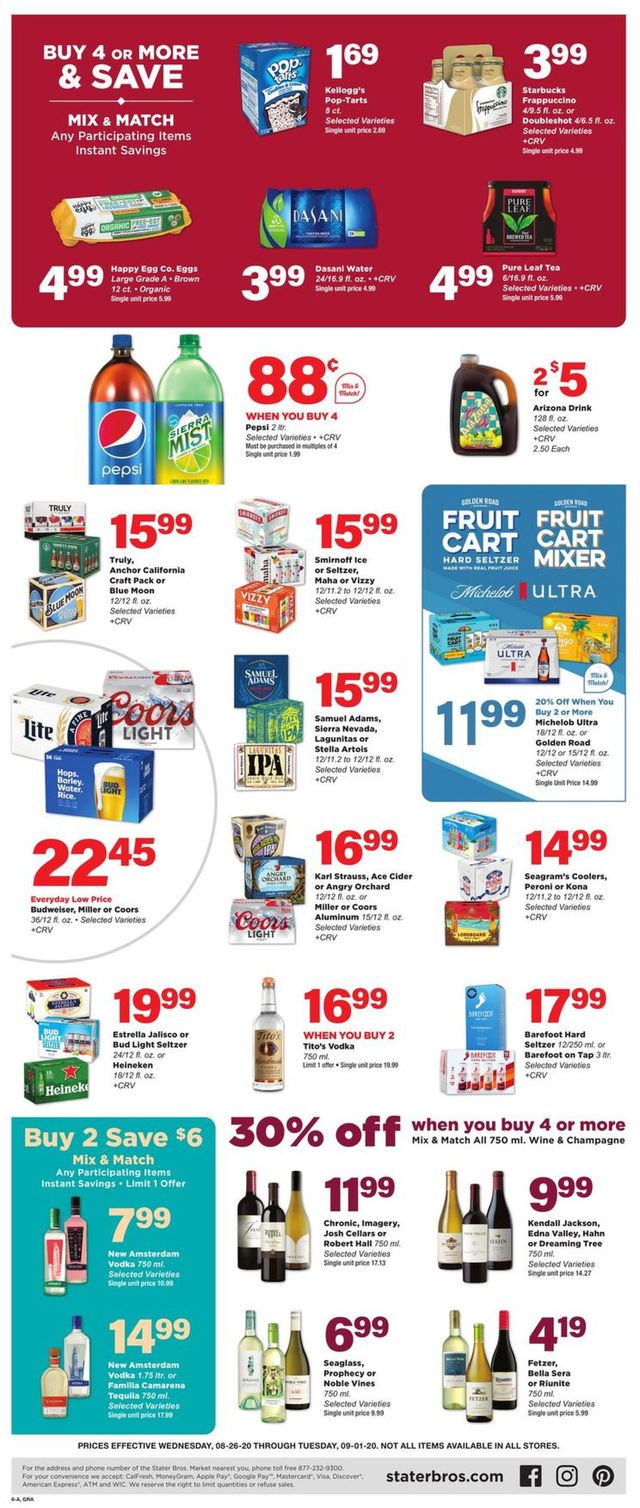 Stater Bros. Ad from 08/26/2020