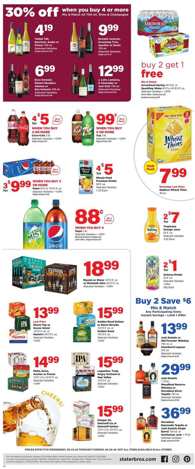 Stater Bros. Ad from 09/23/2020