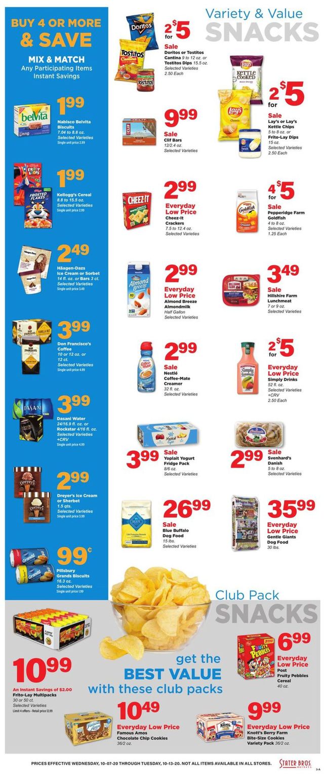 Stater Bros. Ad from 10/07/2020