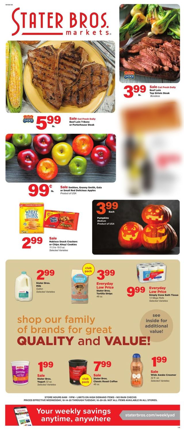 Stater Bros. Ad from 10/14/2020