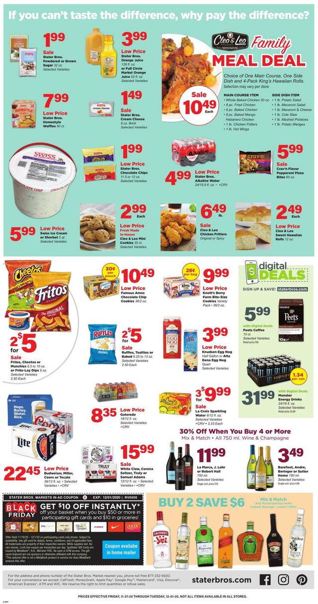Stater Bros. Ad from 11/27/2020