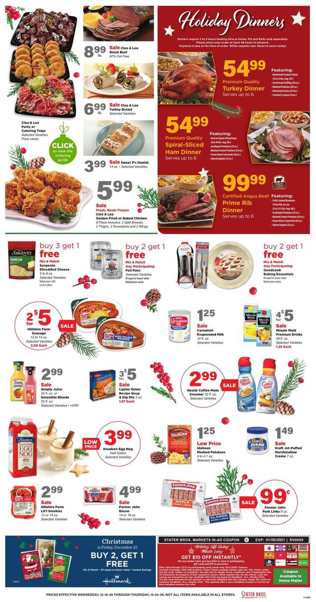 Stater Bros. Ad from 12/16/2020