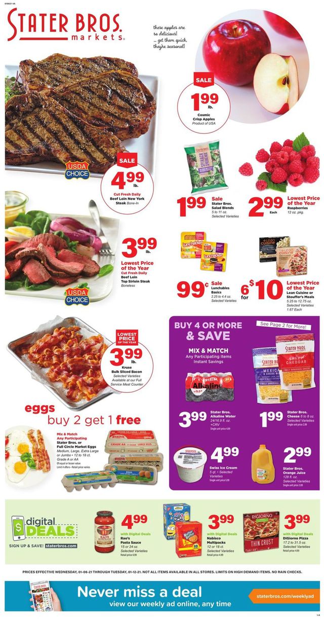 Stater Bros. Ad from 01/06/2021