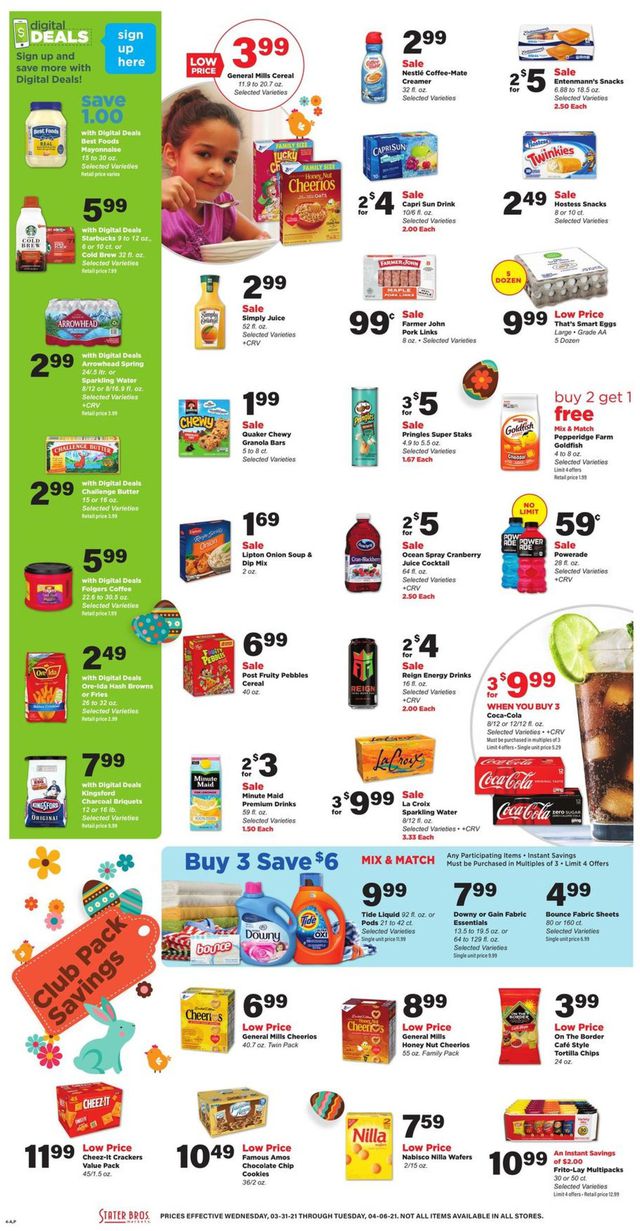 Stater Bros. Ad from 03/31/2021