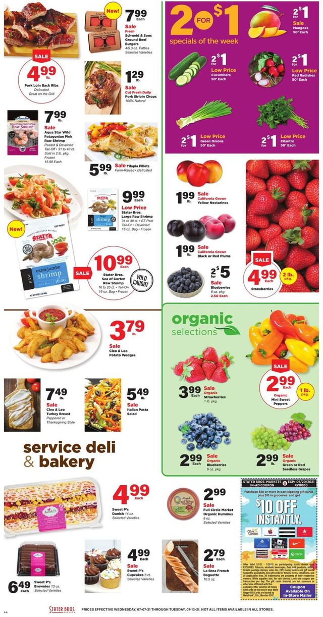 Stater Bros. Ad from 07/07/2021