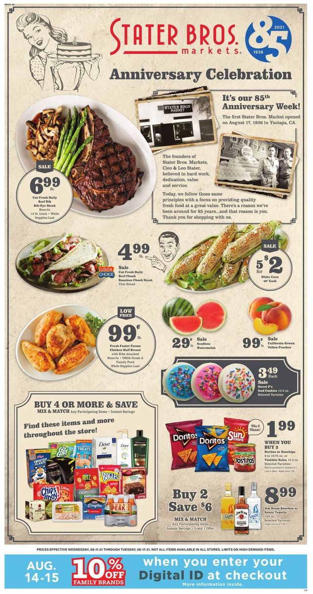 Stater Bros. Ad from 08/11/2021