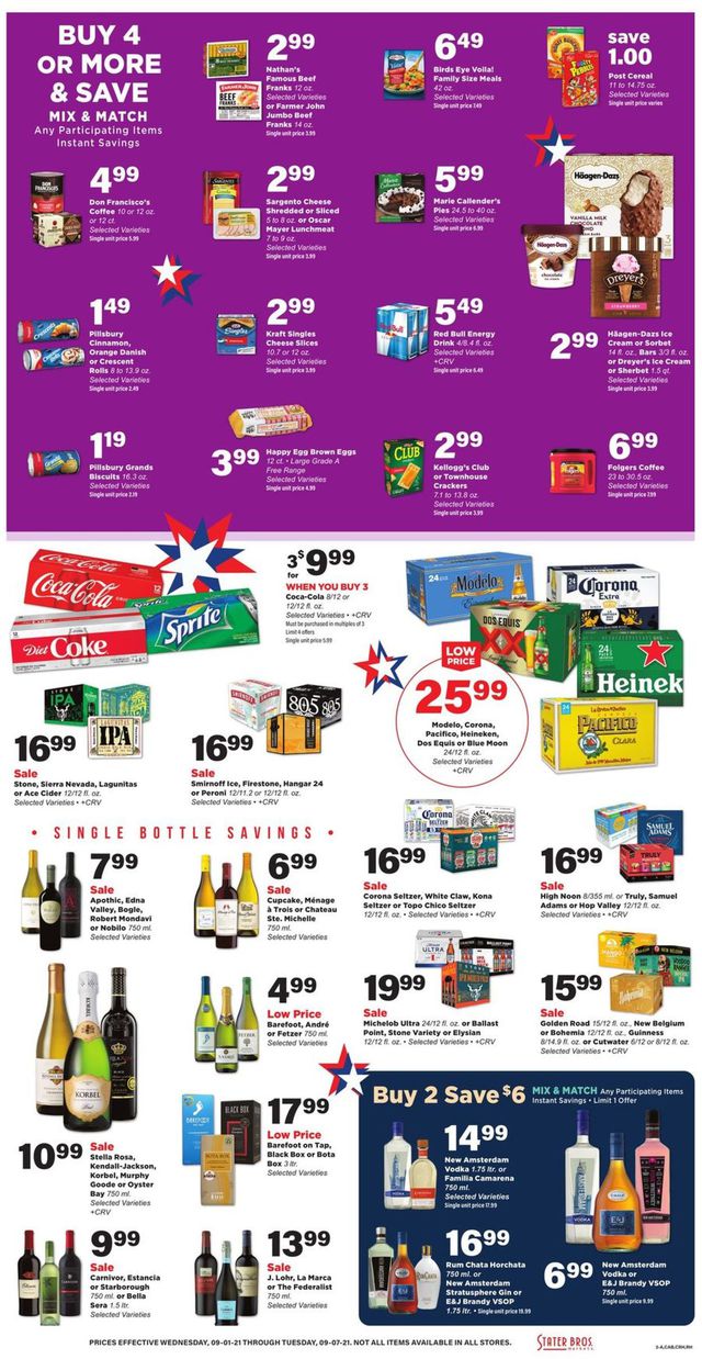 Stater Bros. Ad from 09/01/2021