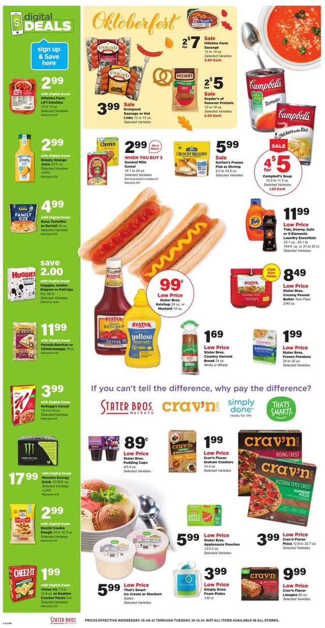 Stater Bros. Ad from 10/06/2021