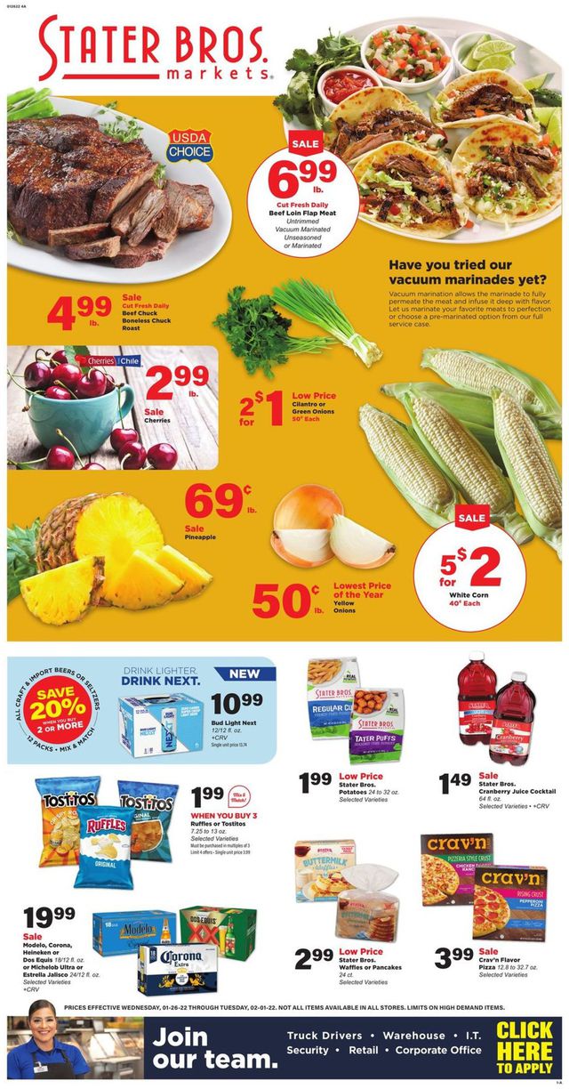 Stater Bros. Ad from 01/26/2022