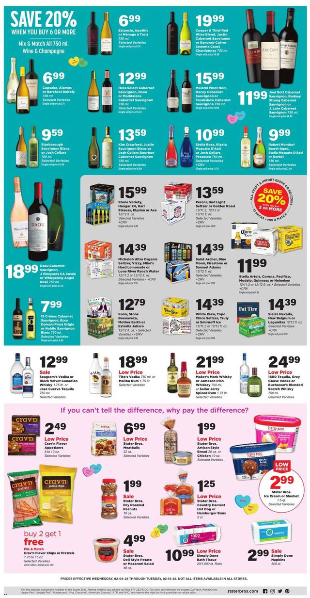 Stater Bros. Ad from 02/09/2022