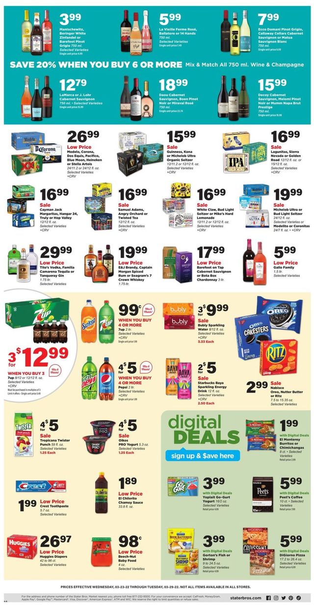 Stater Bros. Ad from 03/23/2022
