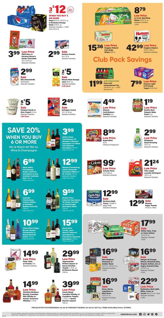 Stater Bros. Ad from 03/30/2022