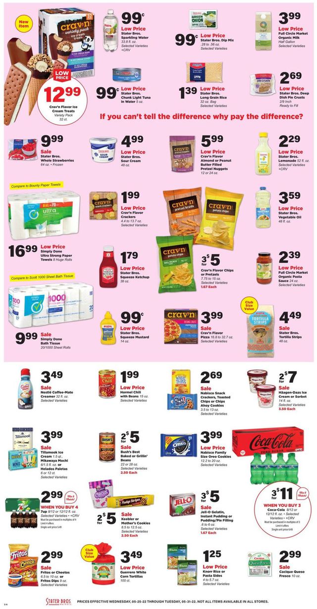 Stater Bros. Ad from 05/25/2022