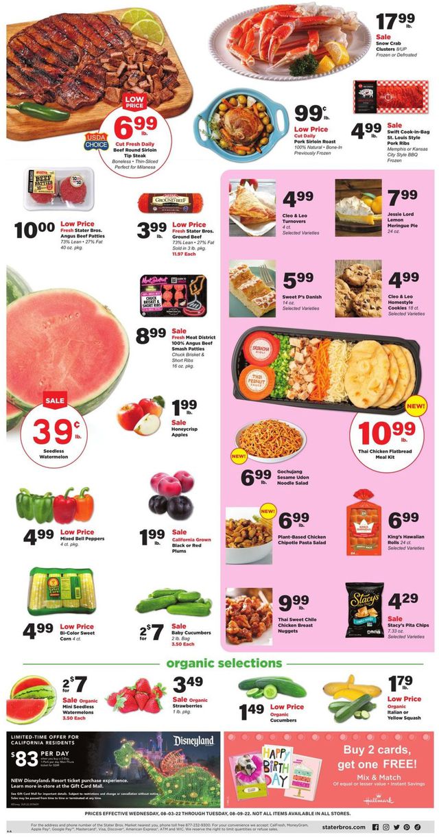 Stater Bros. Ad from 08/03/2022