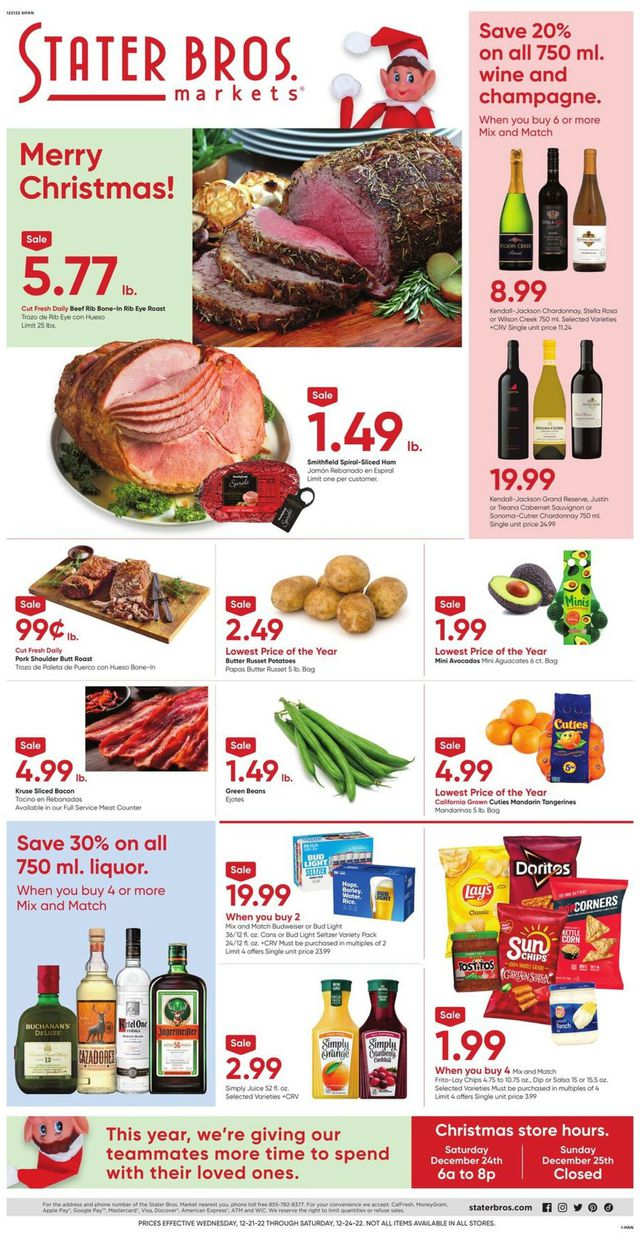 Stater Bros. Ad from 12/21/2022